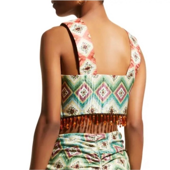 NEW AUTUMN ADEIGBO PRINTED TWIST-FRONT CROP TOP - Picture 6 of 9